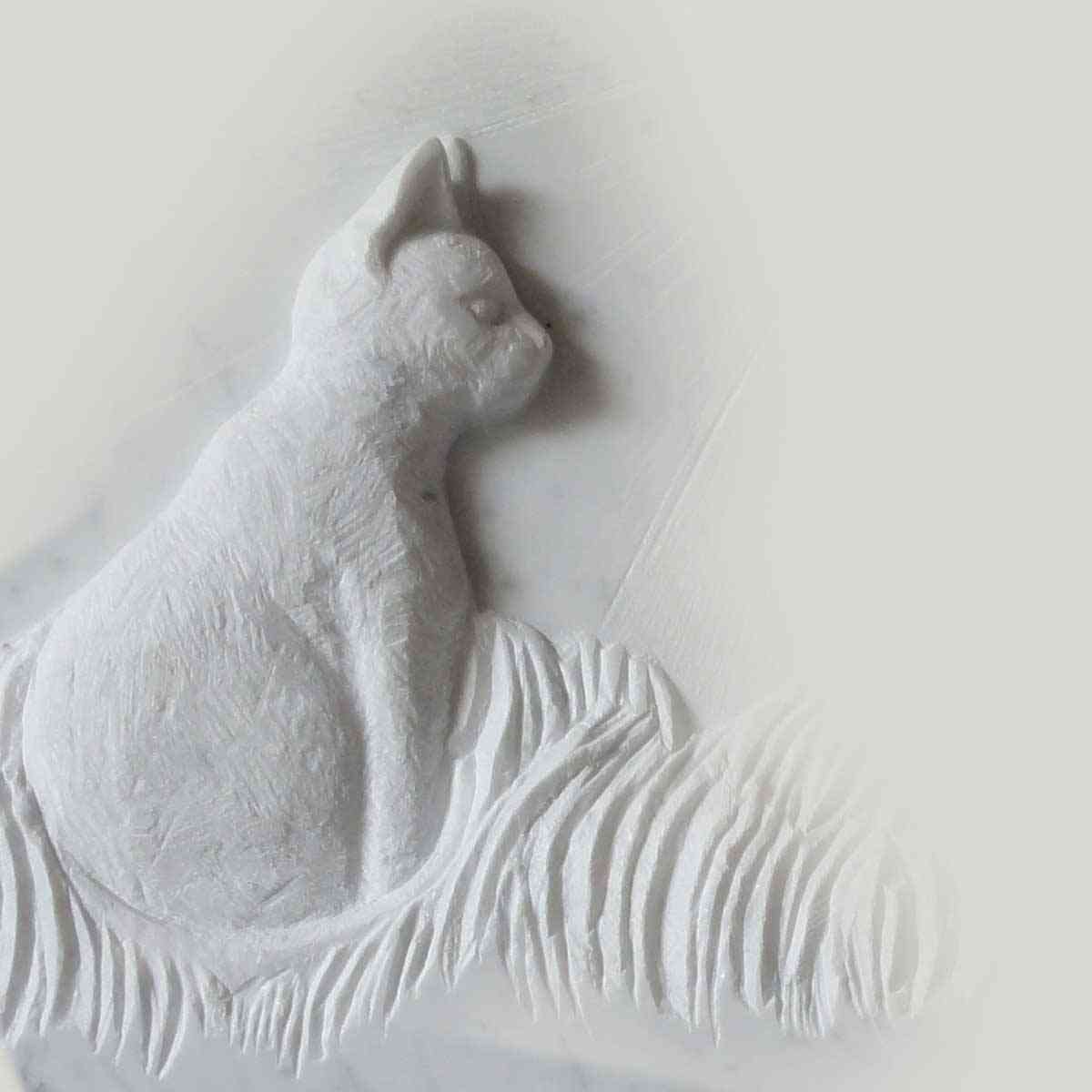 Katze, Carrara Marmor